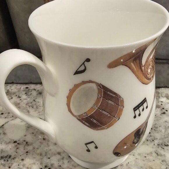 Porcelain Coffee Cup, Espresso Tea Cup, Saucer Violin Cello Musical Instruments - Picture 9 of 10